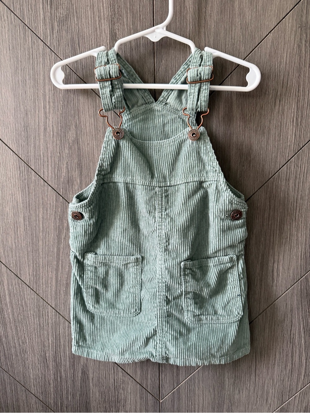 Oshkosh B’gosh Toddler Girls Green Corduroy Overall Dress